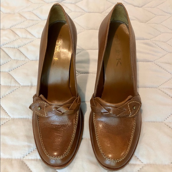 Michelle K Shoes - Michelle K Heeled Loafer Shoes, Size 7, EUC